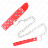 collier rivet anneau avec ceinture 65 cm rouge ajustable 36-50 cm x 3,8 cm