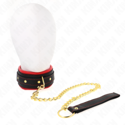 collier avec laisse en tissu uni ajustable 33-48 cm x 5,7 cm