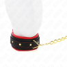 collier avec laisse en tissu uni ajustable 33-48 cm x 5,7 cm