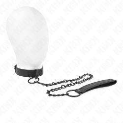collier avec laisse foncée 65 cm ajustable 37-54 cm x 3 cm