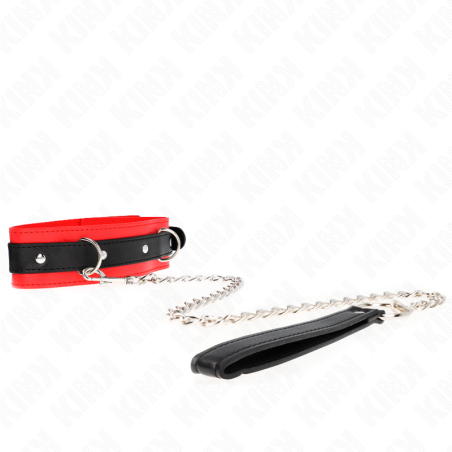 collier modèle basic avec laisse 65 cm modèle 3 rouge 53 x 5 cm