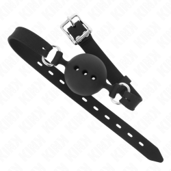 bâton entierement silicone 55 x 2 cm avec boule 4,5 cm taille m noir ajustable 35-51 cm