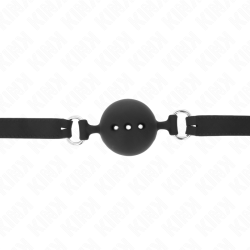 bâton entierement silicone 55 x 2 cm avec boule 4,5 cm taille m noir ajustable 35-51 cm