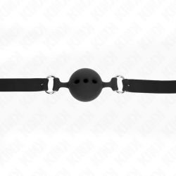 bâton entierement silicone 55 x 2 cm avec boule de 5 cm taille l noir ajustable 35-51 cm