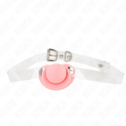 gag en forme de sucette rose 5,5 x 4 cm ajustable 43-60 cm