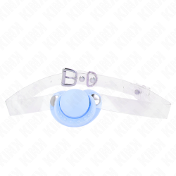 gag en forme de sucette bleu clair 5,5 x 4 cm ajustable 43-60 cm