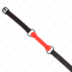 gag en os avec sangle en cuirette rouge ajustable 41-57 cm