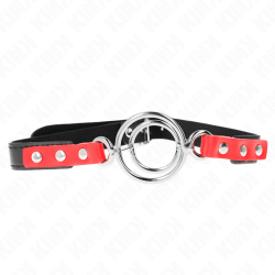 gag avec plusieurs o-rings 4 - 4,8 cm rouge 38 x 56 cm