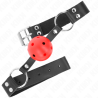 balle respirante 4 cm bag avec double rivet rouge 62,5 x 2,5 cm ajustable 42-58 cm