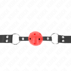 balle respirante 4 cm bag avec double rivet rouge 62,5 x 2,5 cm ajustable 42-58 cm