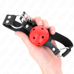 balle respirante 4 cm bag avec double rivet rouge 62,5 x 2,5 cm ajustable 42-58 cm