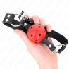 balle respirante 4 cm bag avec double rivet rouge 62,5 x 2,5 cm ajustable 42-58 cm