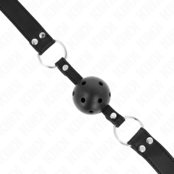 bâton respirant 4 cm avec double rivet modèle 1 noir 62,5 x 2,5 cm réglable 42-58 cm