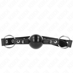 bâillon balle 4 cm avec pointe rivet et snap lock 65 x 2 cm