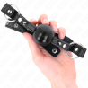 bâillon balle 4 cm avec pointe rivet et snap lock 65 x 2 cm
