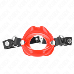 bâton lip 8 cm avec sangle en cuir rouge 63 x 2 cm ajustable 39-58 cm