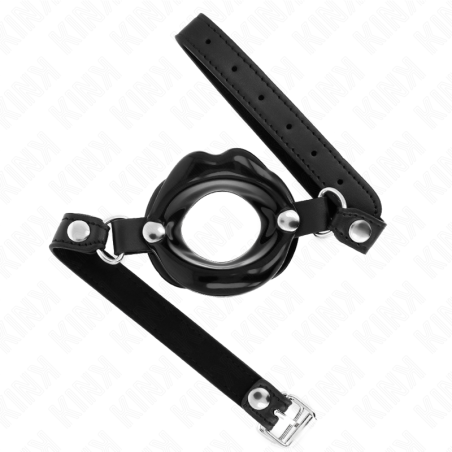 bâton lip 8 cm avec sangle en cuir noir 63 x 2 cm ajustable 39-58 cm