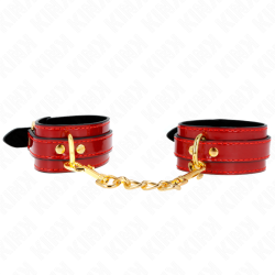 poignets joanna angel rouge ajustables avec chaîne or 16,5-26 cm x 4 cm