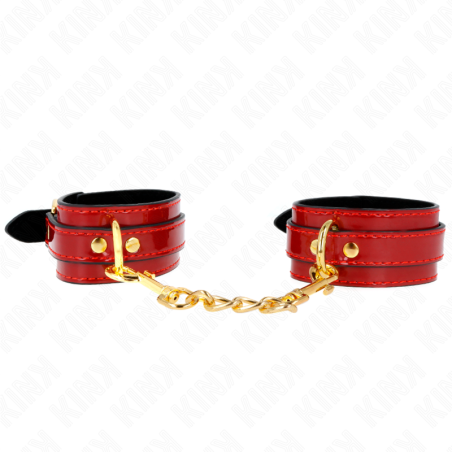 poignets joanna angel rouge ajustables avec chaîne or 16,5-26 cm x 4 cm