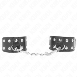 bracelets avec double ligne de clous réglables noir