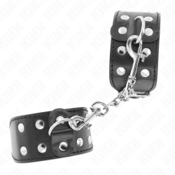 bracelets avec double ligne de clous réglables noir