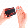 attentes-poignets courtes en dentelle de velours et reliure en nylon rouge - noir 23 x 6,5 cm