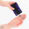 attentes-poignets courtes en dentelle de velours et reliure en nylon violet - noir 23 x 6,5 cm