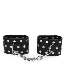 appareils de retenue poignets avec fermeture pression pleine de rivets noir ajustable 19-24 cm x 5,5 cm