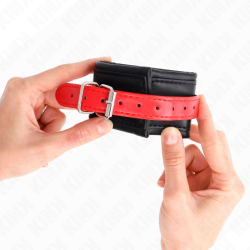 appui-poignets noir avec ceinture rouge ajustable 17-28 cm x 6 cm