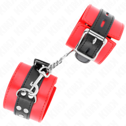 appui-poignets rouge avec ceinture noire réglable 17-28 cm x 6 cm
