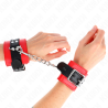 appui-poignets rouge avec ceinture noire réglable 17-28 cm x 6 cm