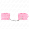 appui-poignets doublés de fourrure premium rose avec ceinture rose réglable 17-29 cm x 6 cm