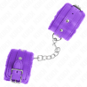 appui-poignets doublés de fourrure premium violet avec ceinture violet ajustable 17-29 cm x 6 cm