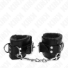 appui-poignets doublés de fourrure noir avec ceinture noire réglable 17-29 cm x 6 cm