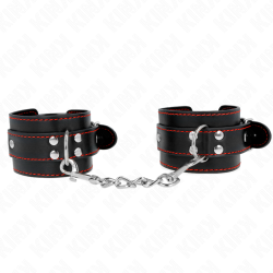 appui-poignets noir avec doublure rouge réglable 20-28 cm x 5,5 cm