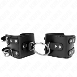 appui-poignets fixes avec anneau et clous réglables noir 17-22 cm x 6,5 cm