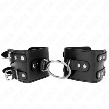 appui-poignets fixes avec anneau et clous réglables noir 17-22 cm x 6,5 cm