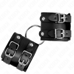 appui-poignets fixes avec anneau et clous réglables noir 17-22 cm x 6,5 cm
