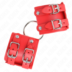 appui-poignets fixes avec anneau et clous réglables rouge 17-22 cm x 6,5 cm