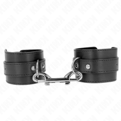 appareils-poignets - rangée de rivets simple et grande boucle noire réglable 17-28 cm x 5 cm