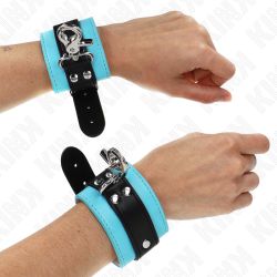 appui-poignets verrouillables premium noir - bleu réglable 21-28 cm x 5,5 cm