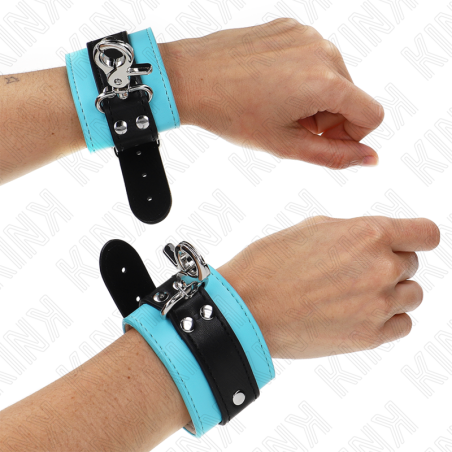 appui-poignets verrouillables premium noir - bleu réglable 21-28 cm x 5,5 cm