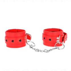 appareils-poignets rouges avec incrustation coeur noir réglable 21-28 cm x 5,5 cm