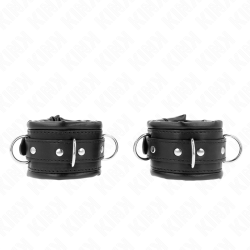 appui-poignets lourds doublés de fourrure noire réglables 20-30 cm x 6 cm