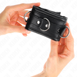 appui-poignets lourds doublés de fourrure noire réglables 20-30 cm x 6 cm