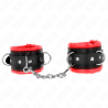 appui-poignets lourds doublés de fourrure rouge ajustables 20-30 cm x 6 cm