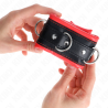 appui-poignets lourds doublés de fourrure rouge ajustables 20-30 cm x 6 cm