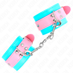 mignons attentes-poignets bleu-rose ajustables 16-28 cm x 5 cm