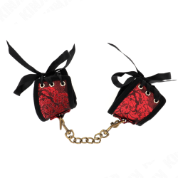 attache-poignets scandal détails dentelle rouge-noir 24,5 cm x 6,5 cm