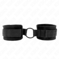 manchettes débutant fourrure 25 cm avec o-ring 4 cm noir ajustable 15-25 cm